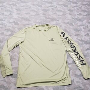 Bassdash Fishing Shirt Mens Small Green Long Sleeve Outdoors Hiking Trail